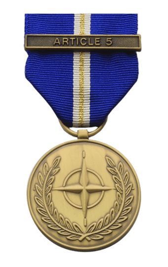 NATO Article 5 Eagle Assist Medal - bar not authorized US military wear