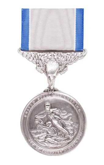 Silver Lifesaving Medal military award decoration ribbon - SuperThin Ribbons