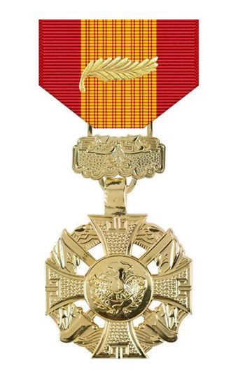Vietnam Gallantry Medal with Gold Frame and Palm military award ribbon - Super Thin Ribbons